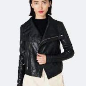 Veda Leather Jacket, Black M